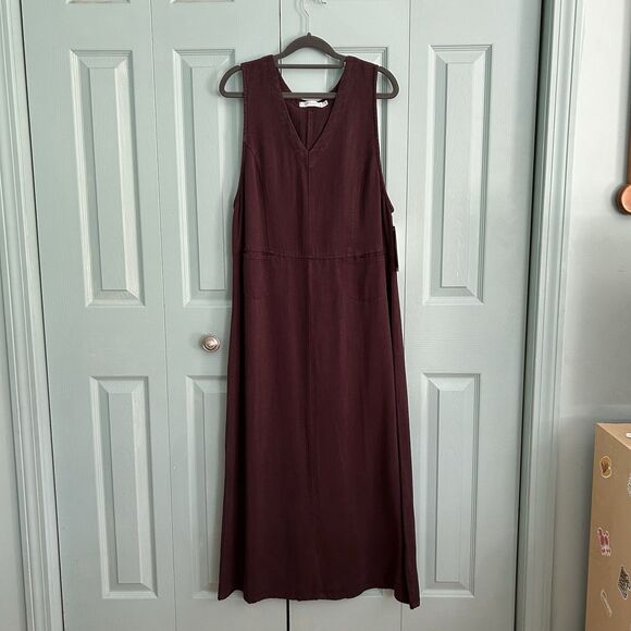Cut Loose Maxi Dress Med Lagenlook Boho Minimalist Sleeveless V-Neck - Picture 1 of 10